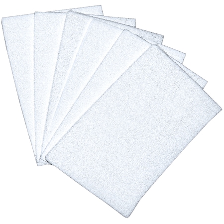 Hti White Scuff Pads - 4.5" X 6" - 10 Pads/Pack - Non-Coarse Pk HT-4510W
